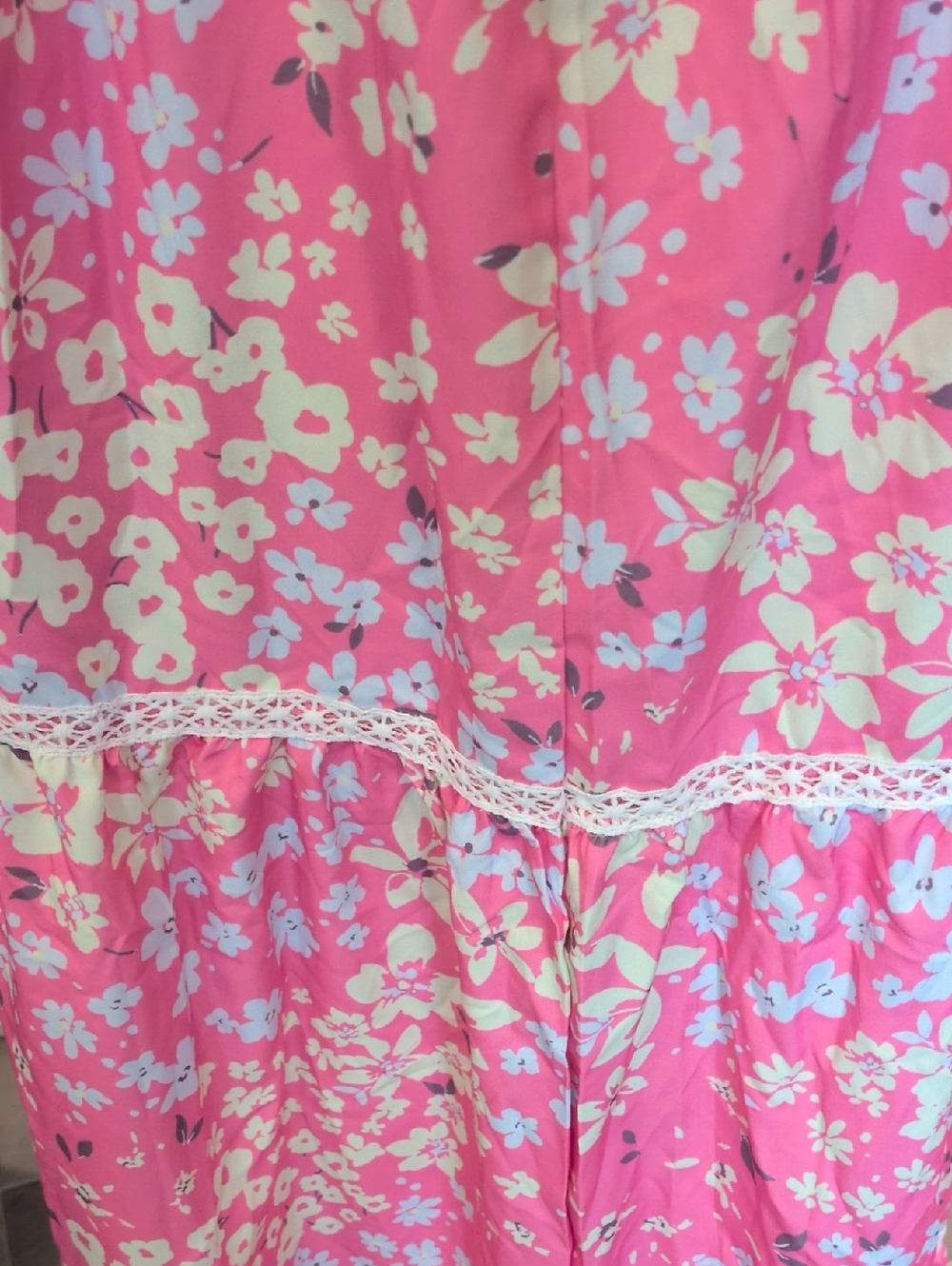 Amazon Essentials Pink Yellow Floral Vneck Mumu Long Line Maxi Dress Feminine - Picture 5 of 12
